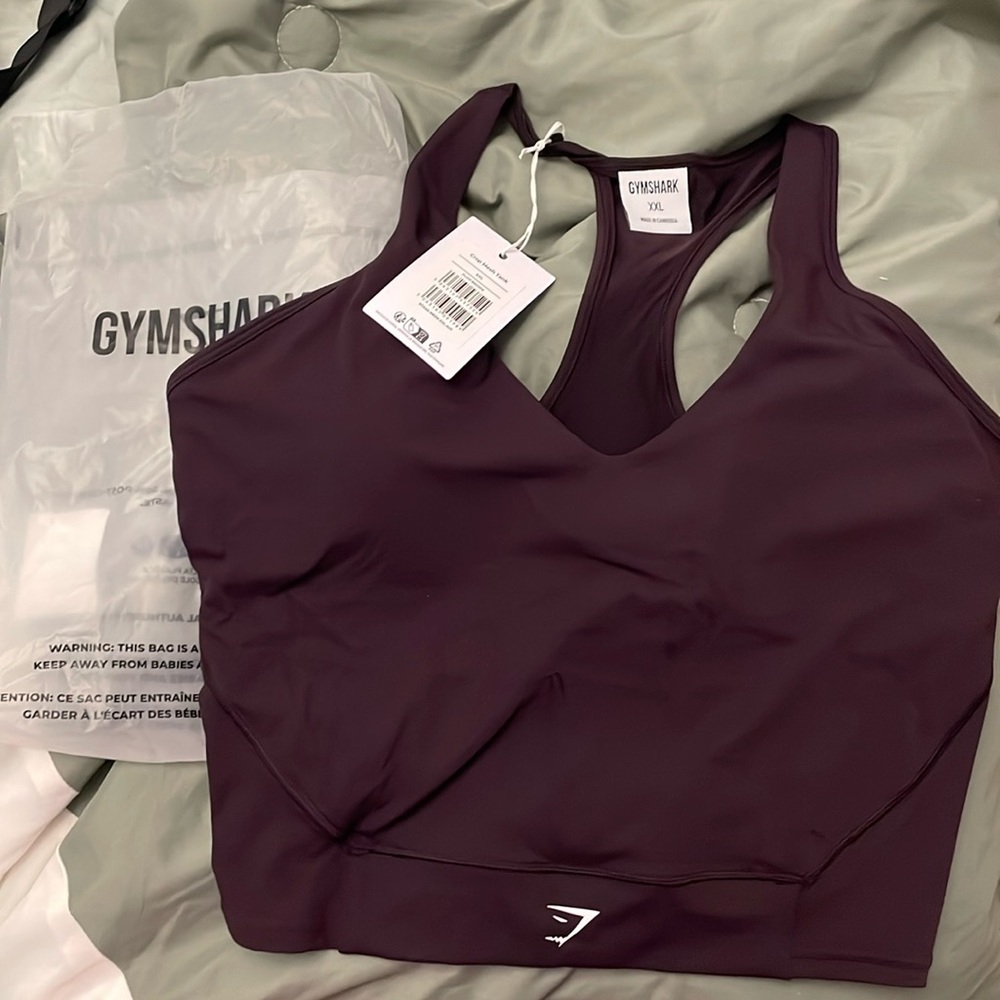 Gymshark Crop Mesh Tank in Plum Brown!